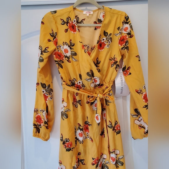 STELLA TWEED|WOMENS/JUNIORS long sleeve floor length floral dress| size juniors - Picture 2 of 10